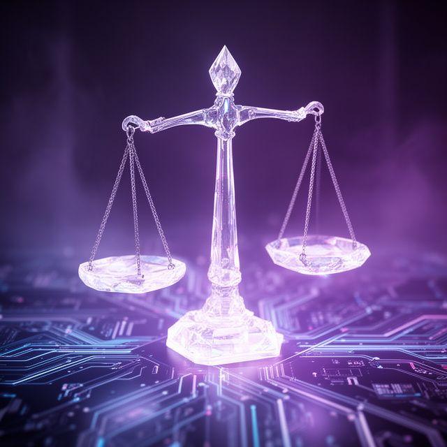 Abstract representation of digital law and AI ethics